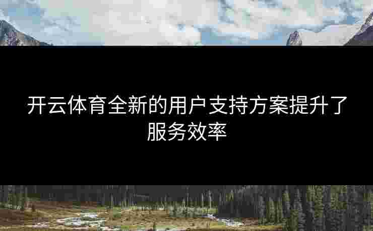 开云体育全新的用户支持方案提升了服务效率