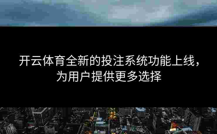 开云体育全新的投注系统功能上线，为用户提供更多选择