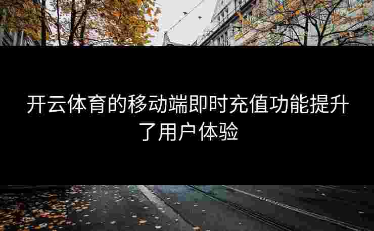 开云体育的移动端即时充值功能提升了用户体验